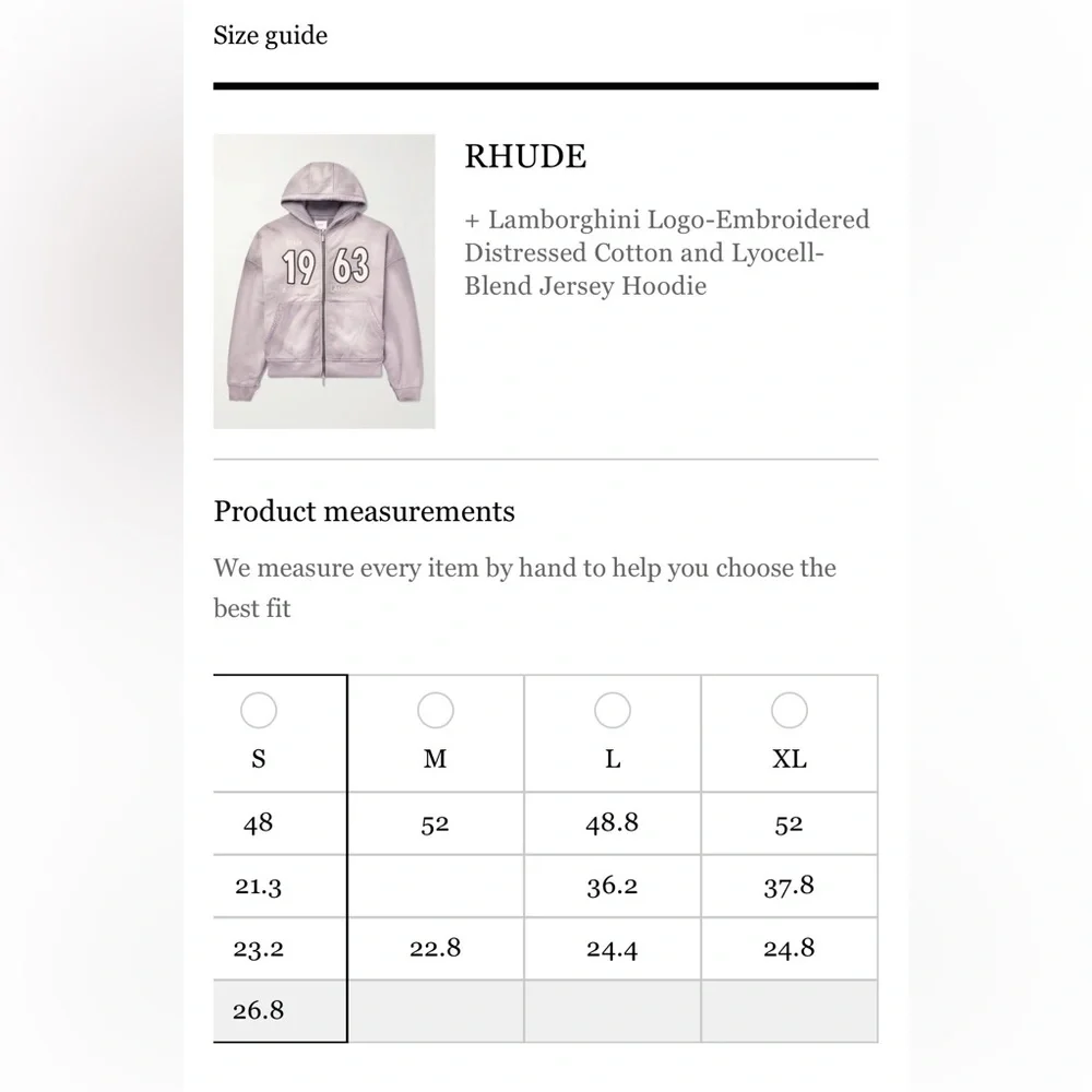 Rhude x Lamborghini Collab 1963 Zip Hoodie Unisex Limited Edition Mens L
